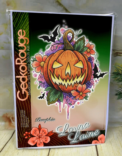 Pumpkin By Lorna Laine Modern Cross Stitch Art Kit. 28 Count
