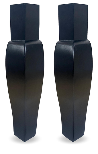 12" Overall Height Front Dining Chair Legs Black Espresso Finish - Set Of 2