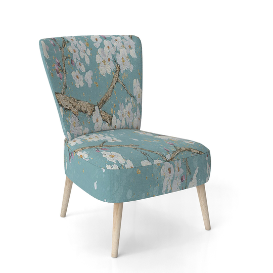 Designart 'Blue April Tree' Upholstered Traditional Accent Chair