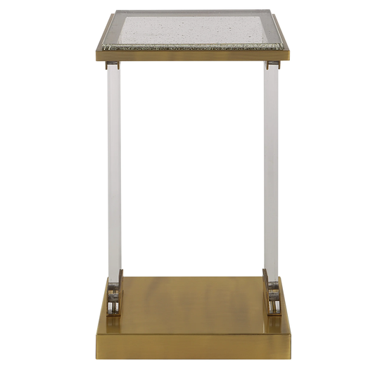Uttermost Muse Seeded Glass Accent Table - 14"W x 25"H x 14"D
