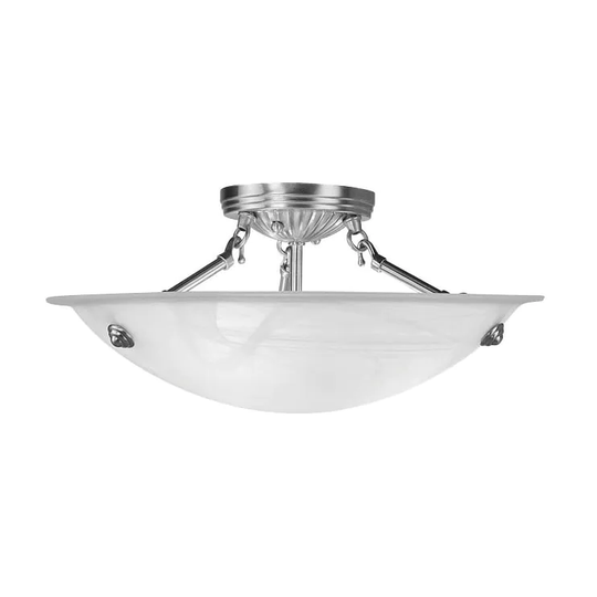 Livex Lighting Oasis 3-light Brushed Nickel Ceiling Mount