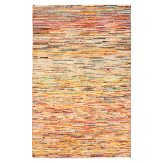 ECARPETGALLERY Hand-knotted Pak Finest Gabbeh Multi Color Wool Rug - 4'1 x 6'4