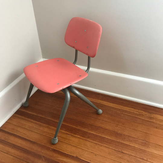 School Chair Child Sized American Made Brunswick Fiberglass Metal, 13" Size, 9 Chairs Left in Stock