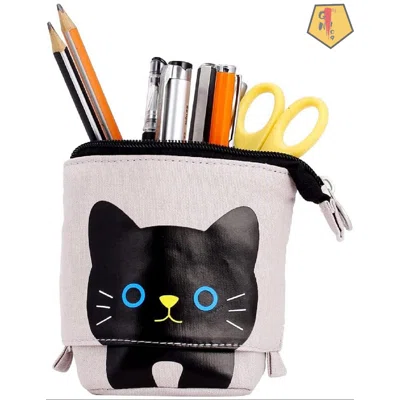 Telescopic Pencil Case Cute Standing Pen Holder Pop-Up Makeup Cosmetics Bag School College Office Organizer