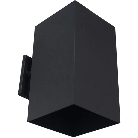 1-Light Small Cube Patio Light Textured Black Finish Wet Rated 3000K