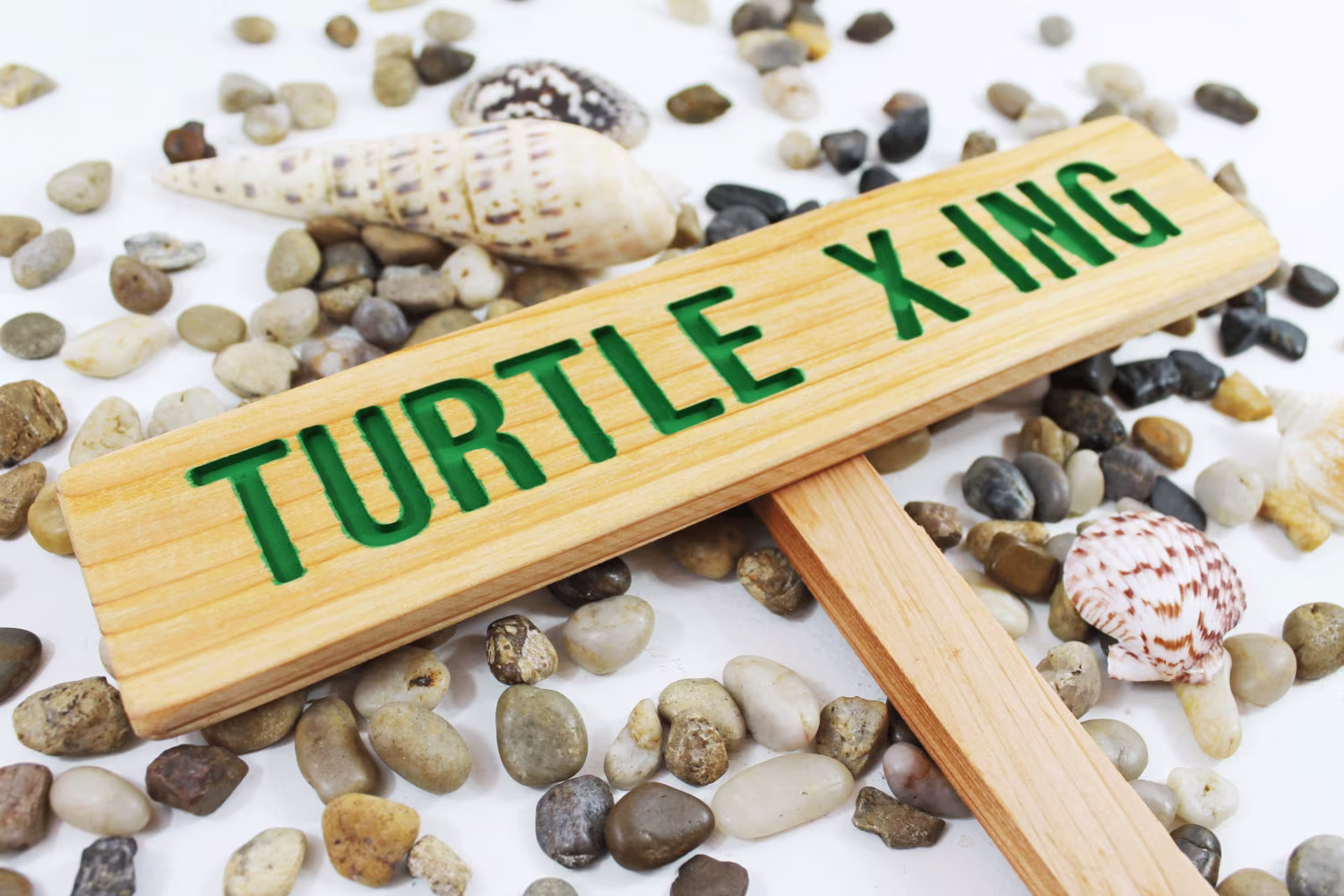 Turtle X-Ing Caution Sign, Tortoise Yard Hand Routed Green Animal Signage, Custom Personalized Marker, Outdoor Signage