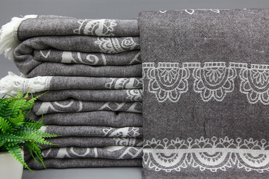 Brown Blanket-Turkish Blanket-Sofa Cover Blanket-Wholesale Bed Cover-79''x91''-Cozy Blanket-Throw Cover-Dual Faced Blanket-(Smn, Gns, Pk