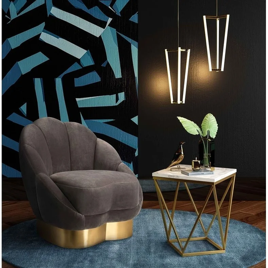 Bloom Light Grey Velvet Chair