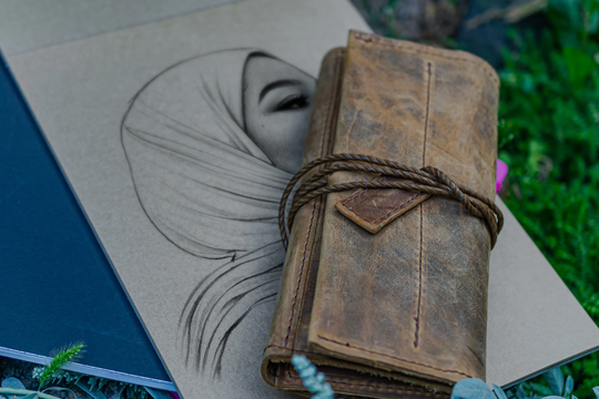 Vintage Pencil Case, Leather Brush Pouch, Pen Artist Travel Stationery Roll, Organizer, Gift For Valentine