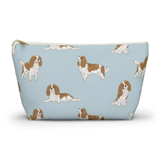 Cavalier King Charles Spaniel Pouch, Pencil Case, Cavie Teacher Bridesmaid Cosmetic Bag, Dog Mom Makeup Accessory Pouch