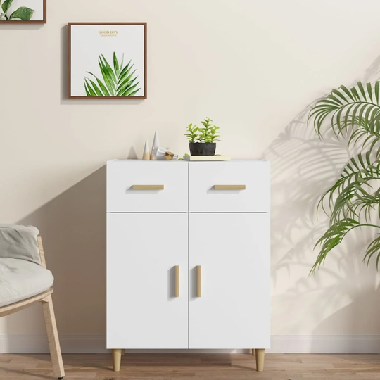 Sideboard White 27.4"x13.4"x35" Engineered Wood