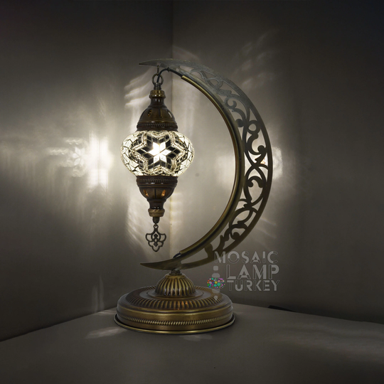 Turkish Mosaic Table Lamp, Desk Moroccan Bedside Lantern