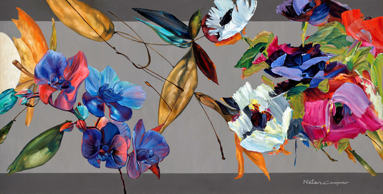 Colorful Flowers/Modern Art/ Flowers Print/Art Deco/Canvas Prints/Israel Artist