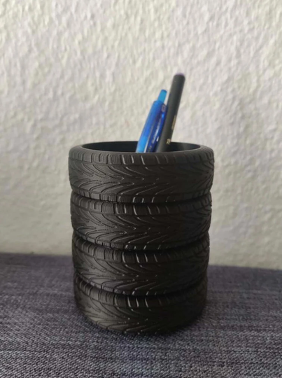 Tire Stack Pen Holder | Pencil Unique Gift For Car Lovers Him Boyfriend