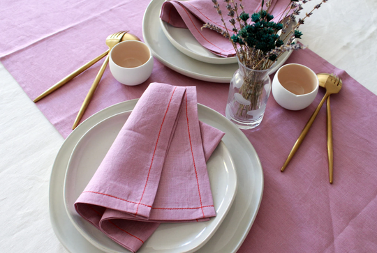 Linen Table Runner, Woodrose Linens, Christmas Gift, Coffee Wedding Washed, Soft, Modern Decor