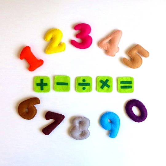 Colorful Felt Numbers Toys Stuffed Numbers Educational Toy Game Math Kids Mathematical Signs Development Children Select Your Color