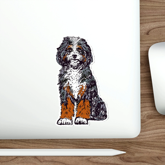 Tri Color Doodle Mom Waterproof Decal Custom Bernerdoodle Berner Dog Weatherproof Labradoodle