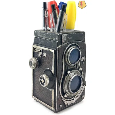 Vintage Camera Pencil Holder Retro Pen Desk Organizer Bookends Bookshelves Decor