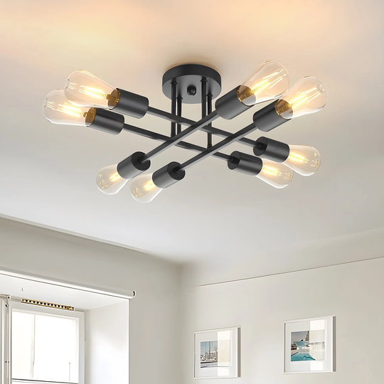 4 Lights/8 Lights Sputnik Chandelier,Semi Flush Mount Ceiling Fixture E26 Base