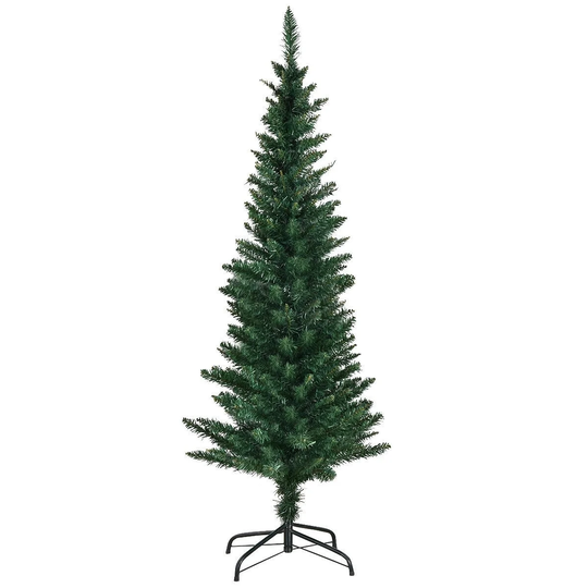 PVC Artificial Slim Pencil Christmas Tree w/ Stand - 9'