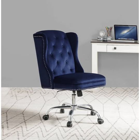 Office Chair, Midnight Blue Velvet
