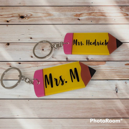 Pencil Keychain, Teacher Gift, Appreciation, Keychain Gift