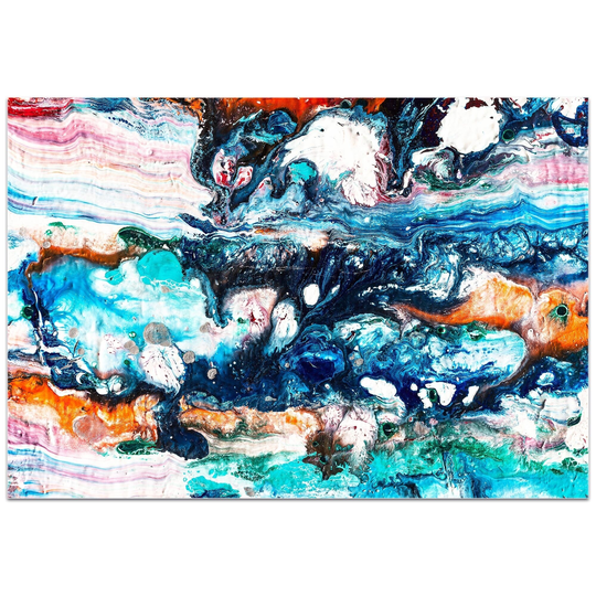 Jamie Anton 'Sunset On Her Breath 4' 32in x 22in Abstract Wall Art on Plexiglass - Multi-Color