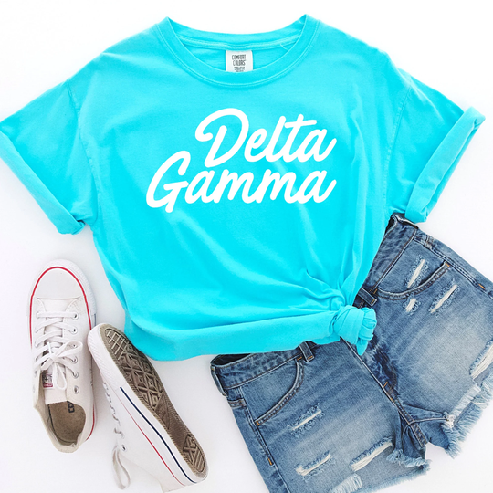 Delta Gamma | Comfort Colors Short Sleeve Tee T-Shirt Delta Gamma Tshirt, Bid Day, Little, Basket