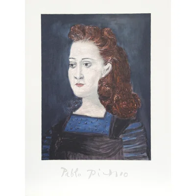 Femme A La Collerette Bleue