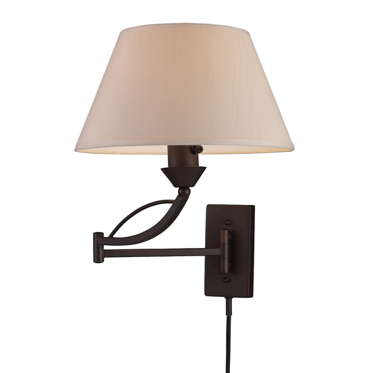 Elysburg 1-Light Swingarm Wall Lamp in Aged Bronze