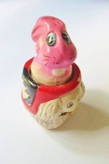 Pink Rabbit Pencil Sharpener, Ceramic Figurine Sharpener With Spring Action Head Shavings Removal