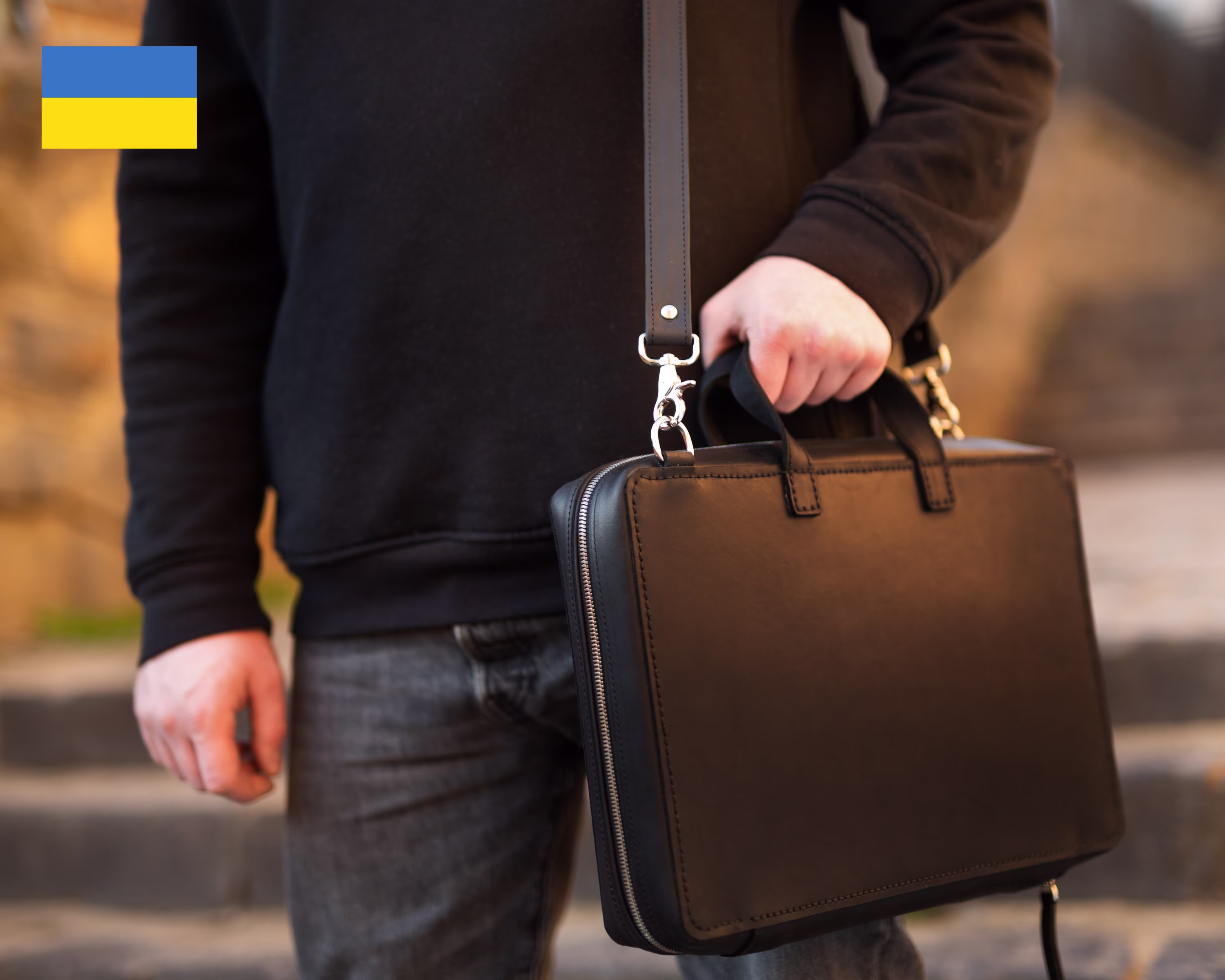 Personalized Leather Briefcase Men, Men Bag For Laptop, Tablet Bag, Laptop Office Slim Bag