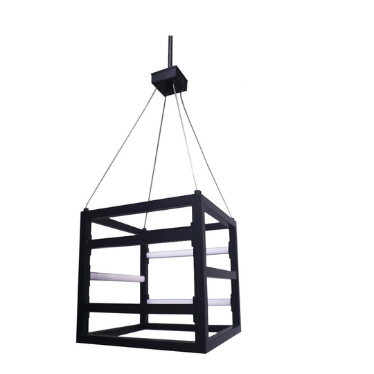 Vivio Lighting Tivoli LED Black Modern Open Cube Pendant