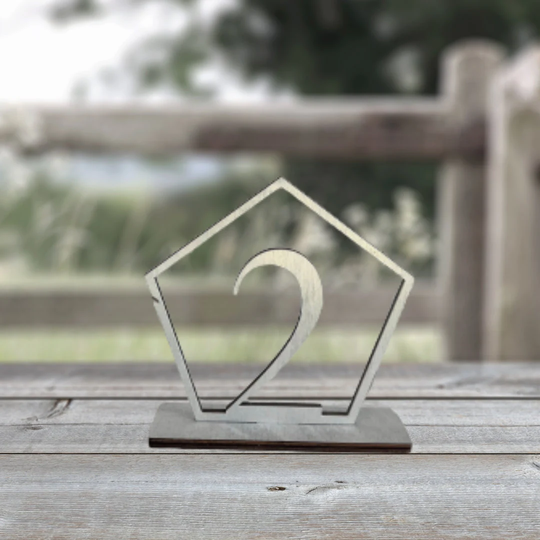 Hexagon Table Numbers | Wedding Reception Gold Silver Rose