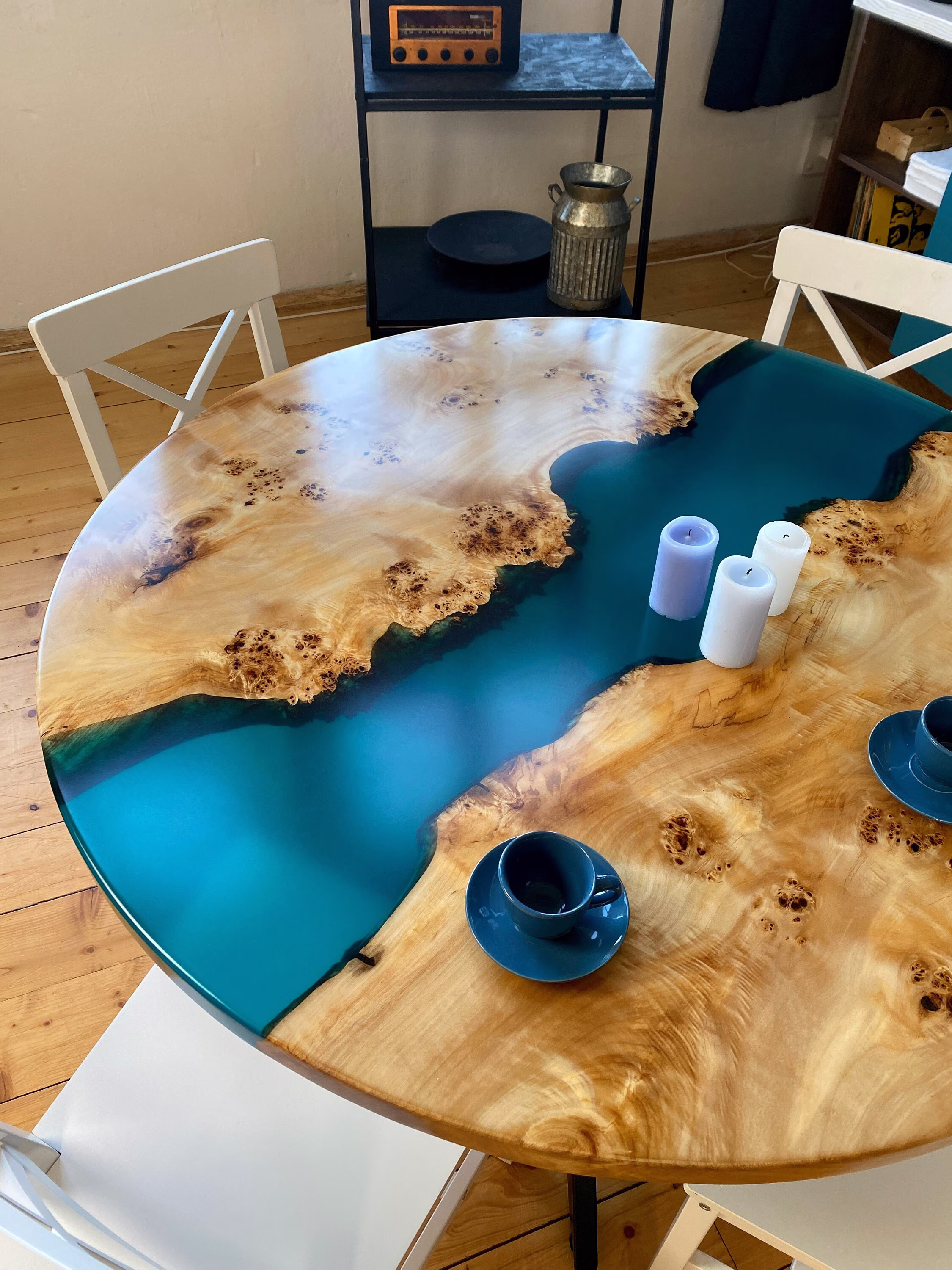 Round Dine Table, Din Table Epoxy Resin Coffee Dine, Custom Order, Dine Table Round, Epoxy