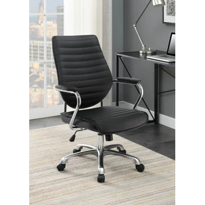 High Back Office Chair Black And Chrome By Coaster