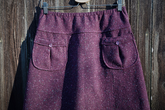 Speckle in Plum Flannel Skirt, Warm Skirt, Simple A-Line, Skirt With Pockets, Custom Made All Sizes, & Lengths