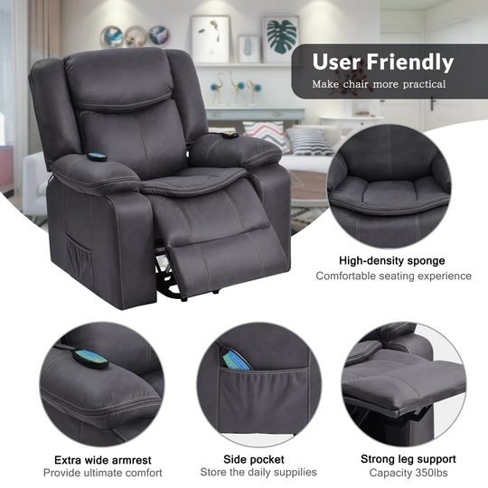 power lift chair with adjustable massage function, recliner chair