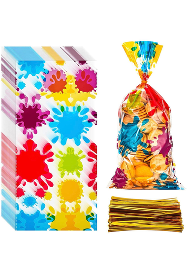Art Treat Bags, Art Favor Art, Party Decor, Birthday, Cellophane Bags, Paint Party, Treat De