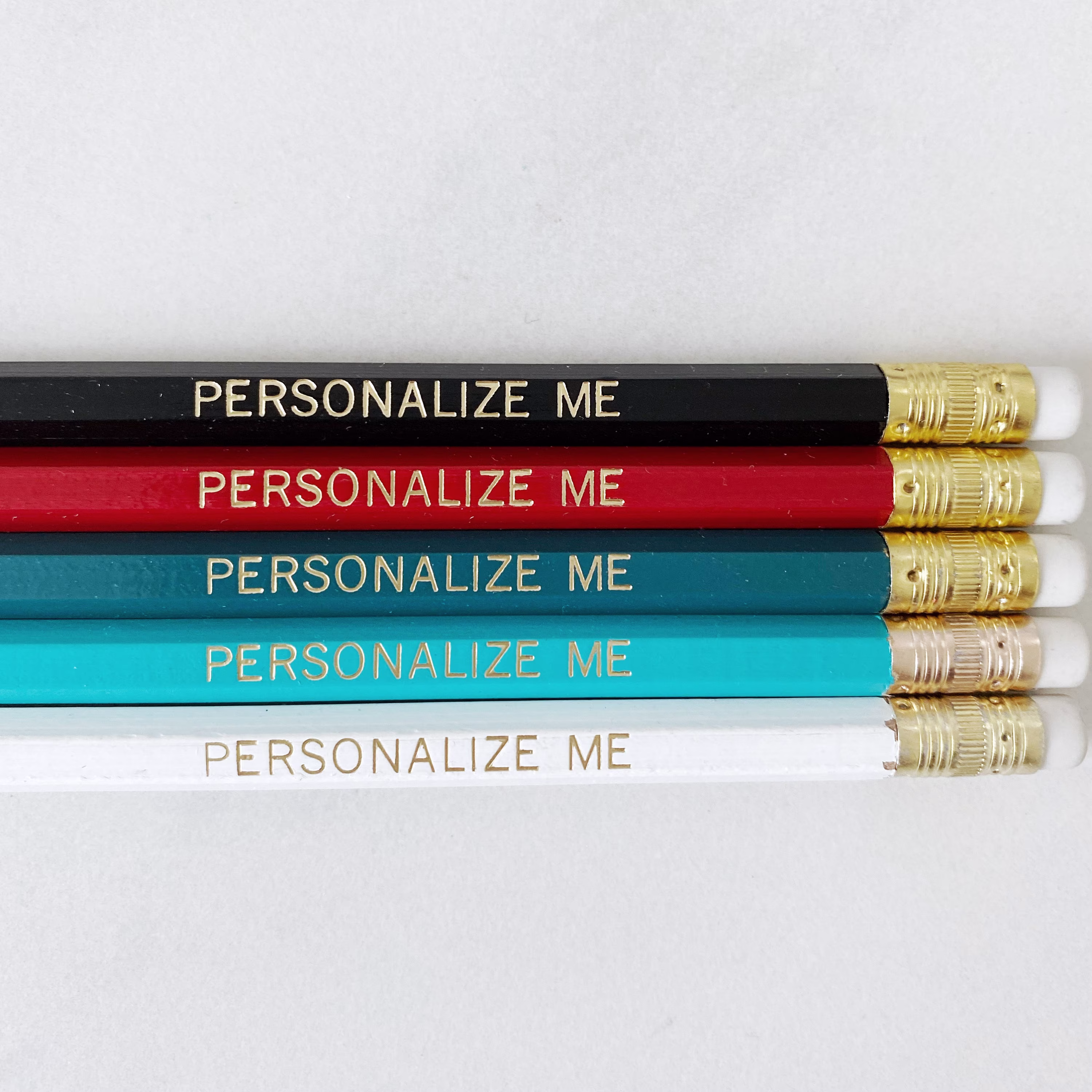 Red Teal | Custom Personalized Pencils Set Of 5 Mix & Match |Birthday Gift Student & Kids