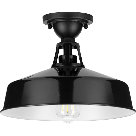 Cedar Springs Collection Black One-Light Semi-Flush Mount - 16.500" x 15.750" x 12.000"