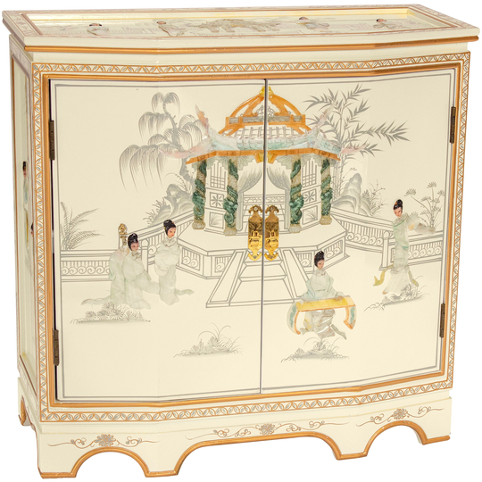 Ivory Lacquer Slant Sideboard - Royal Ladies