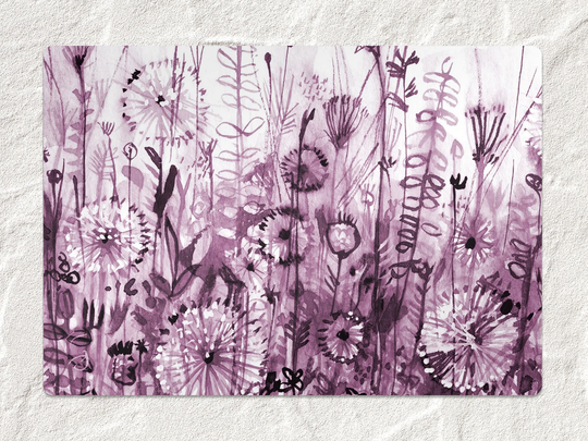 Purple Meadow Chair Mat, Protective Pink Splat Painted Vinyl Floor Flooring, Comfort Splash Mat