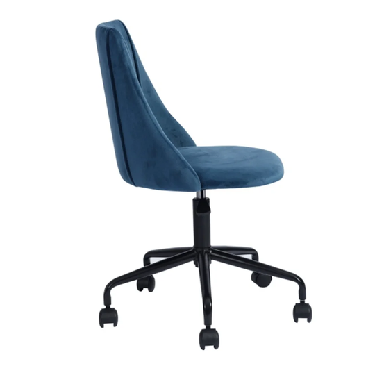Blue Upholstered Task Chair/ Home Office Chair with Casters