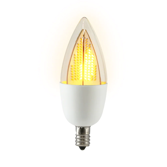 Euri Lighting Flickering Flame Bulb, Decorative CA9.5 Candelabra E12 Base, 1800K, Non-Dim, 6W Equivalent
