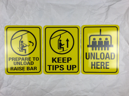 Metal Ski Resort Chair Lift Signs - Raise The Bar Unload Here Keep Tips Up Wall Art Cabin Lodge Decor Gift