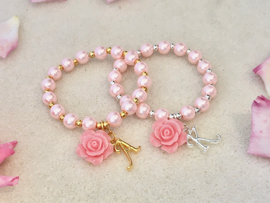 Pink Pearl Flower Girl Bracelet With Gift Ideas Toddler Jewelry Gold Little
