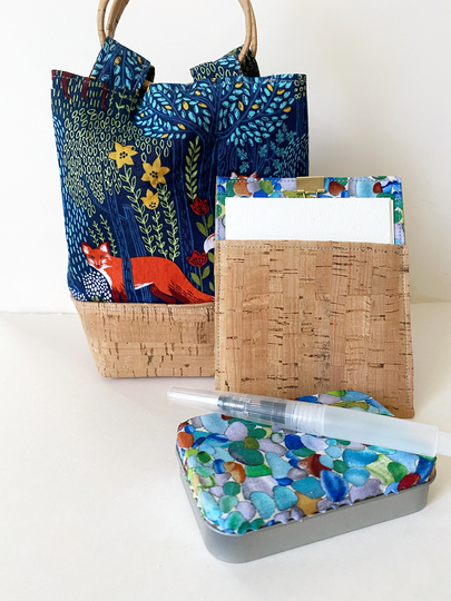 Foxes Watercolor Cork Travel Set