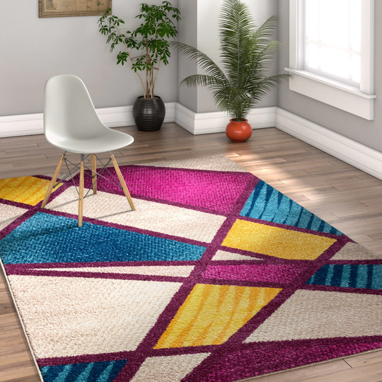 Well Woven Melbourne Modern Art Deco Multi Color Area Rug - 3'3" x 5'
