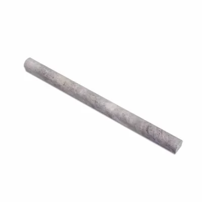 12" x 0.75" Honed Travertine Pencil Liner Tile Trim in Gray